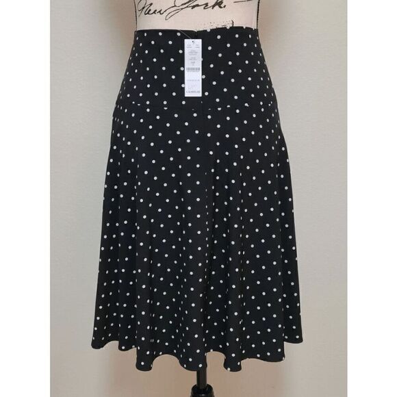 🖤🤍 WHITE HOUSE BLACK MARKET Polka Dot Print Soft Midi Skirt NWT SIZE 4 - Picture 6 of 10